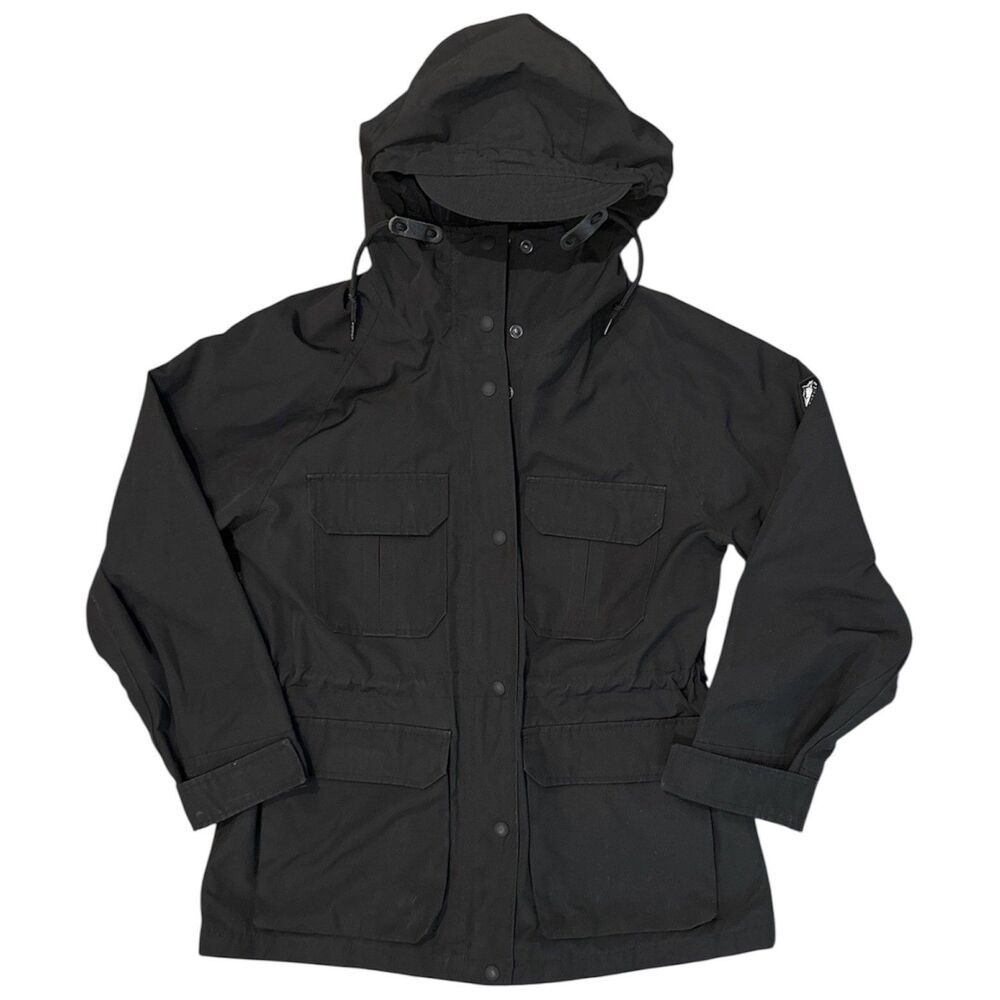 Madewell Penfield Medbury Hooded Jacket Parka Sz Small Plaid Flannel Lined Black